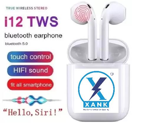 TWS i12 Bluetooth Earphone with Portable Charging Case (White, True Wireless)