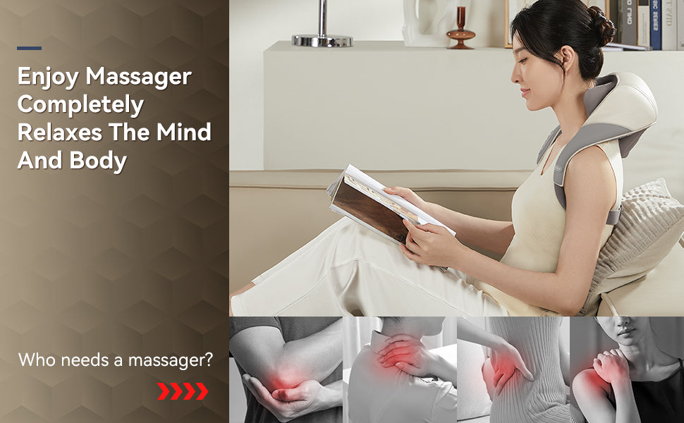 Smart Electric Neck & Shoulder Massager – Deep Tissue Relief | Heat Therapy | Rechargeable