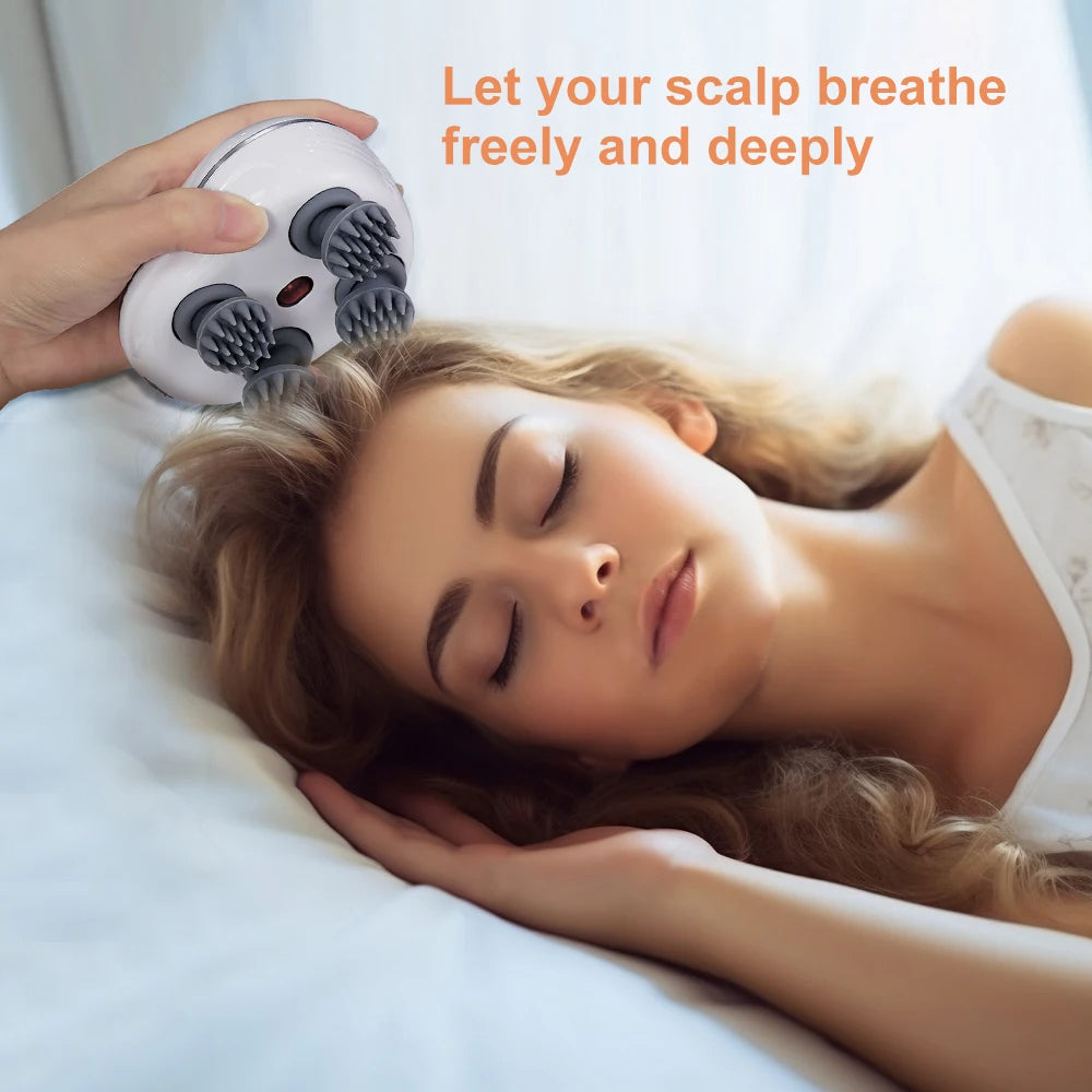 ZenHead™ 4D Electric Scalp & Body Massager – Deep Kneading Rechargeable Relaxation Tool