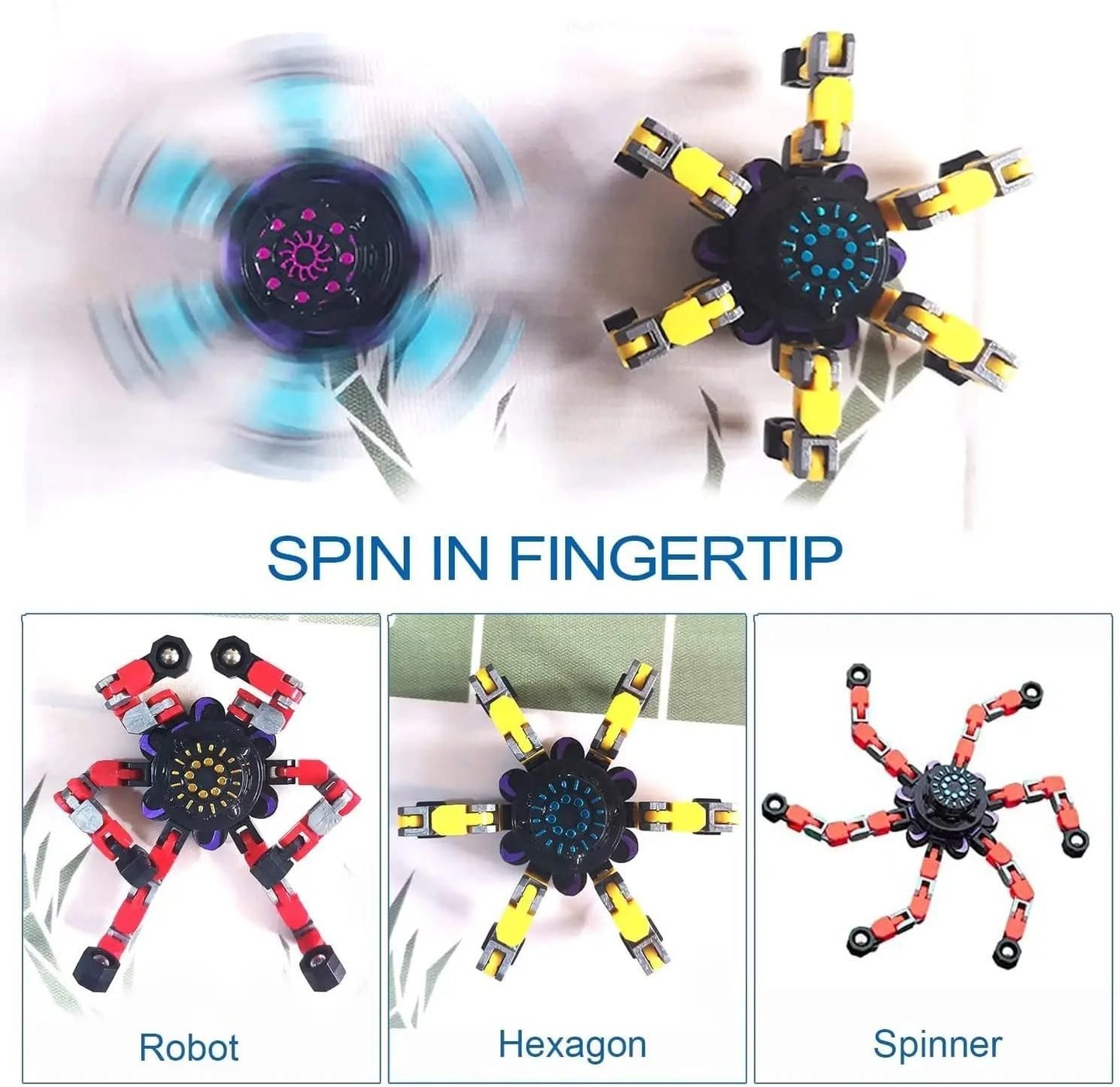 Transformation Robot Fidget Spinner Anti Stress Deformation Gyro Fidget Toys ( pack of 1 )