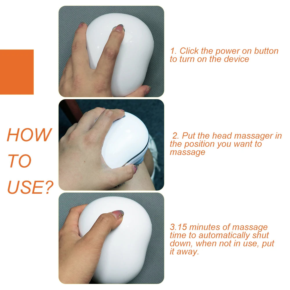 ZenHead™ 4D Electric Scalp & Body Massager – Deep Kneading Rechargeable Relaxation Tool