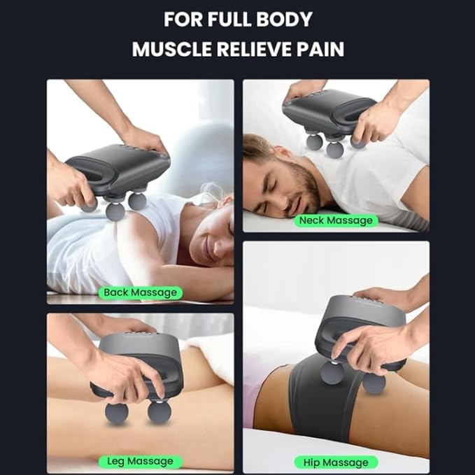 WIDE MART™ 4-Head Massage Gun – Deep Relief Anytime, Anywhere!