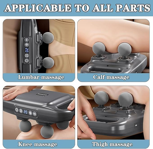 WIDE MART™ 4-Head Massage Gun – Deep Relief Anytime, Anywhere!