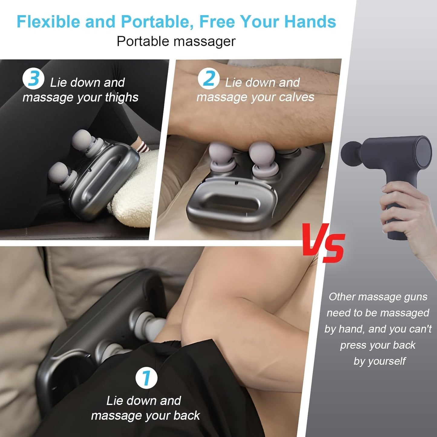 WIDE MART™ 4-Head Massage Gun – Deep Relief Anytime, Anywhere!
